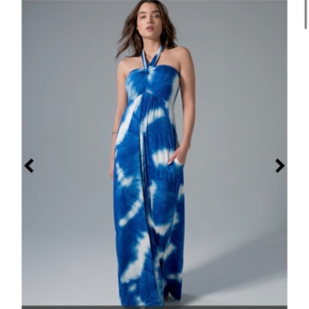 Soma Weekend Tie-Dye Halter Maxi Bra Dress